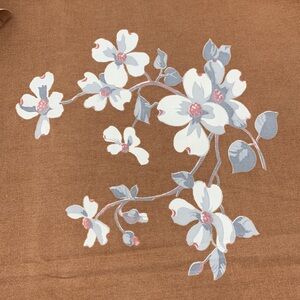Vintage Genuine Wilendur Brown Dogwood Tablecloth